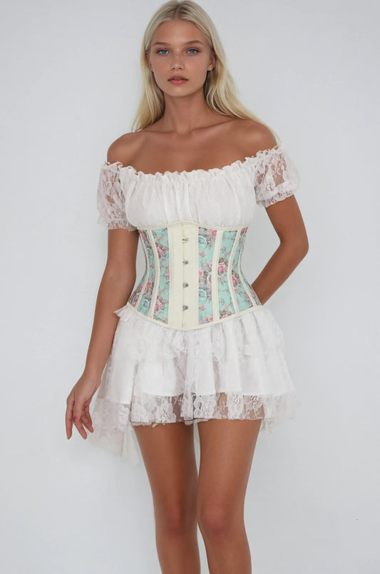 Bentlee Floral Print Mesh Corset