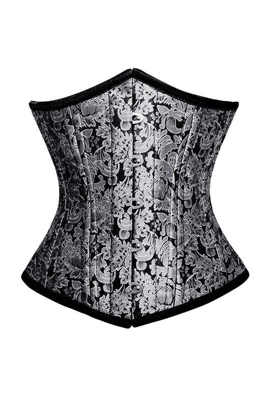 Fiona Waist Training Silver Brocade Corset