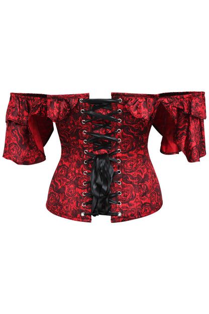 Hawk Overbust Red Satin Corset