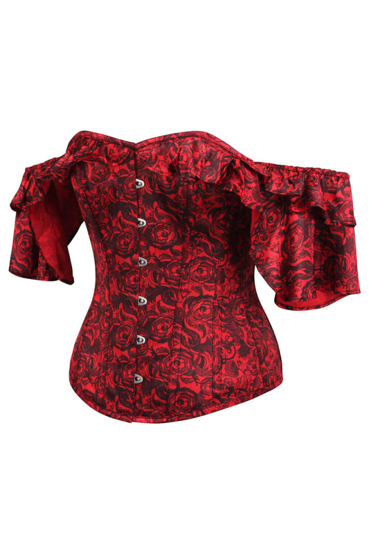 Hawk Overbust Red Satin Corset