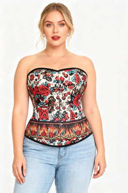 Ellary Retro Rose Overbust Corset