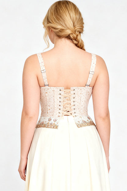 Ivory Floral Bayly Overbust Corset