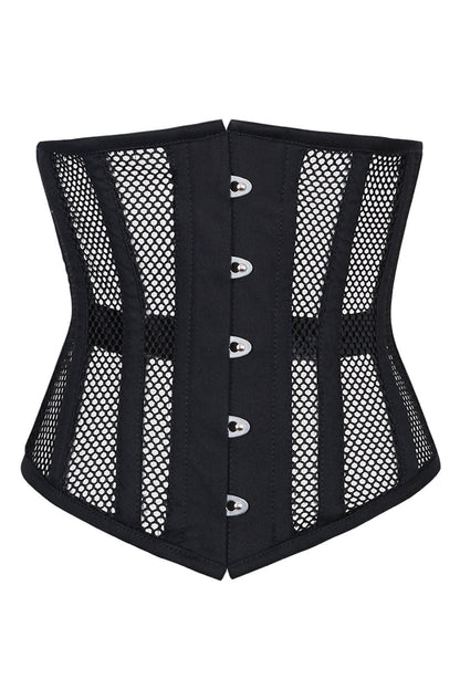 Midnight Black Delinda Mesh Underbust Corset