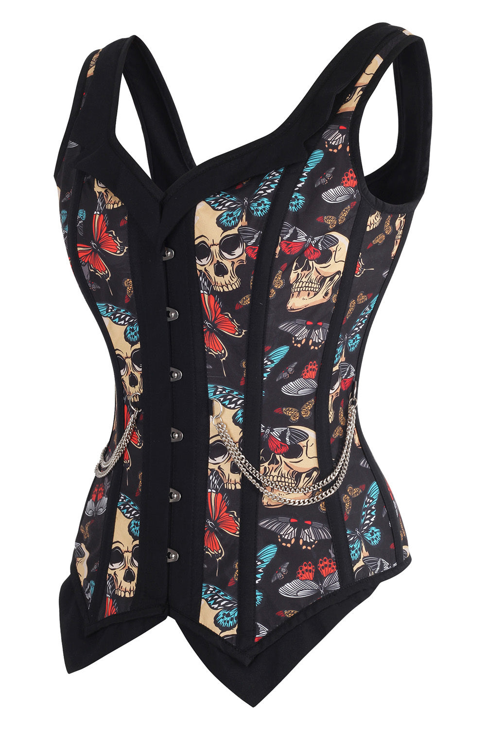 Black Skull & Butterfly Laquisha Overbust Corset