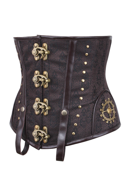 Brown Jodean Embroidery Underbust Corset