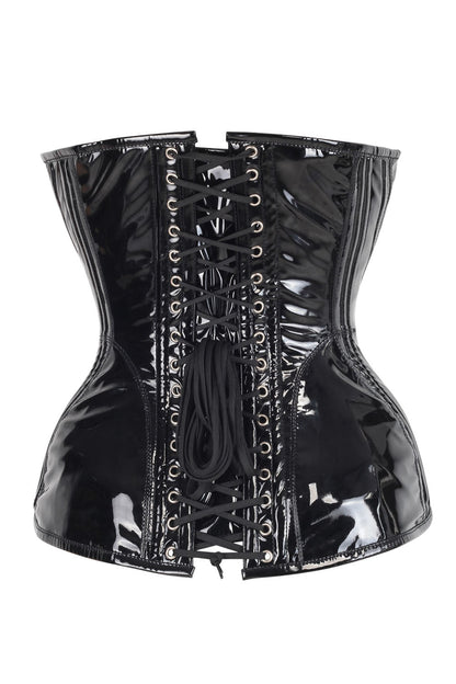 Midnight Black Novalee Overbust PVC Corset
