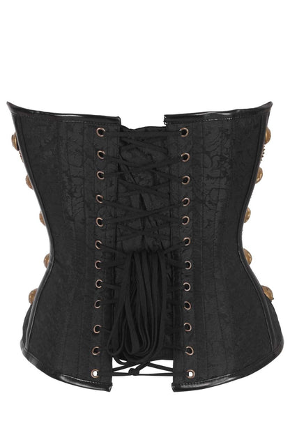 Jewelyn Black Steampunk Overbust Corset