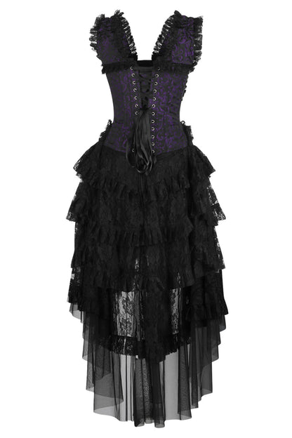 Purple Black Anastasia Rococo Corset Dress