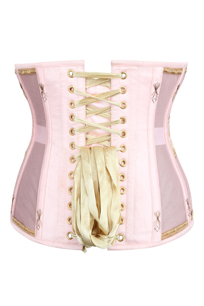Blush Pink Lateisha Underbust Steel Boned Corset