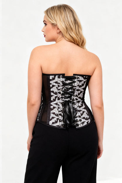 Black & White Haeley Overbust Corset