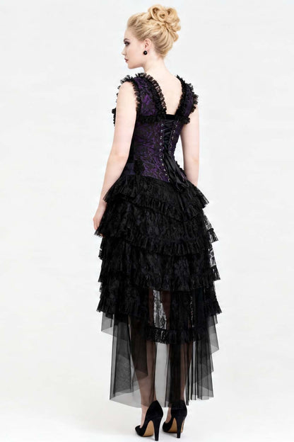 Purple Black Anastasia Rococo Corset Dress