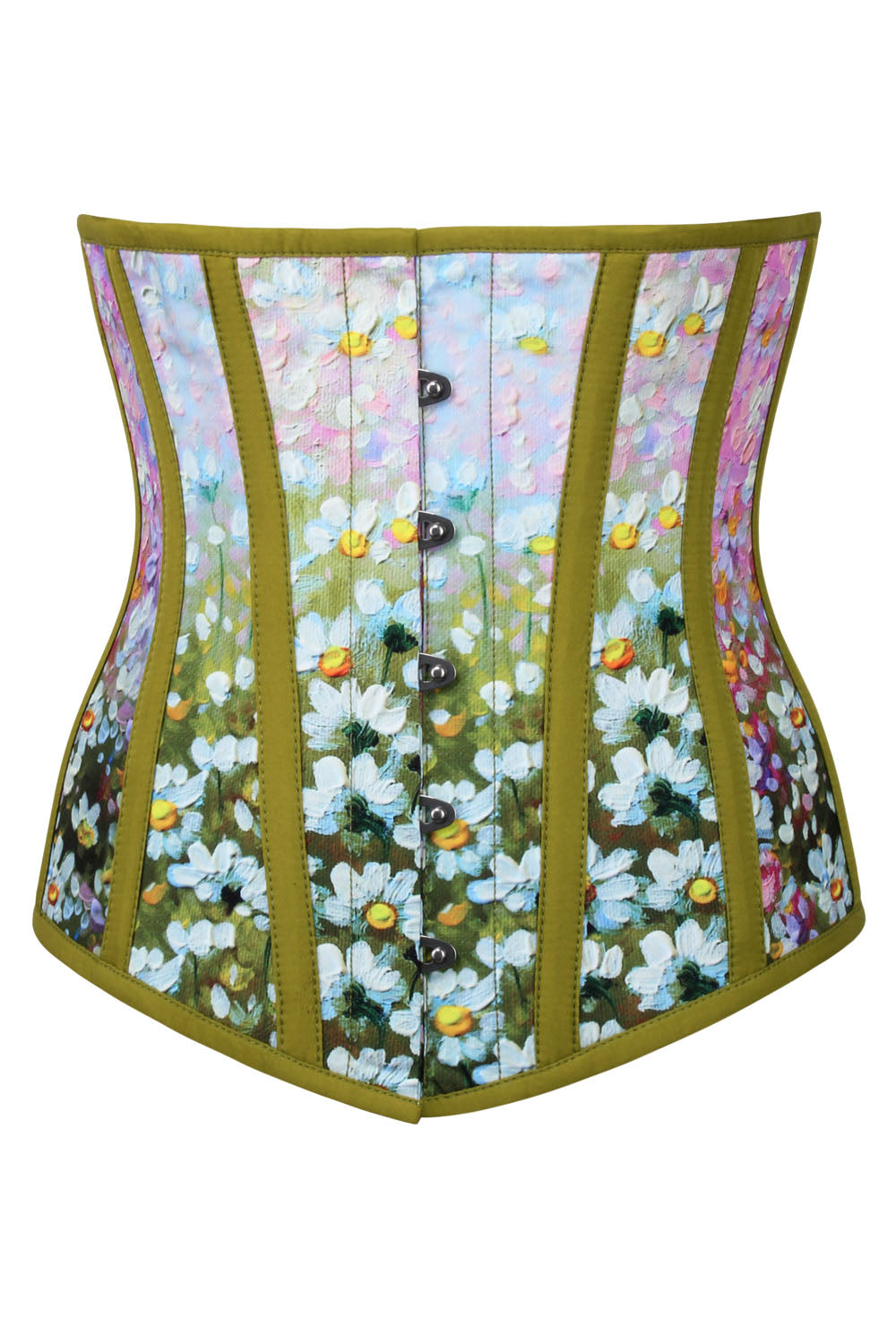 Meadow Bloom Michi Underbust Corset in Olive Floral