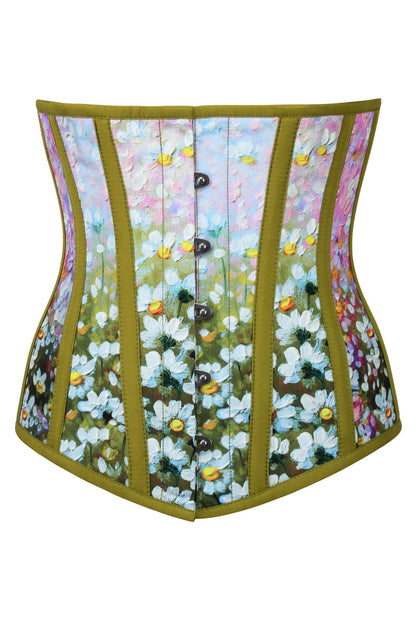 Meadow Bloom Michi Underbust Corset in Olive Floral