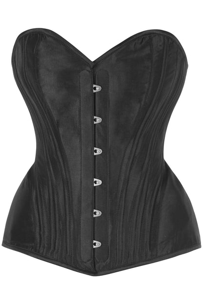 Novalee Midnight Black Gothic Taffeta Overbust Corset