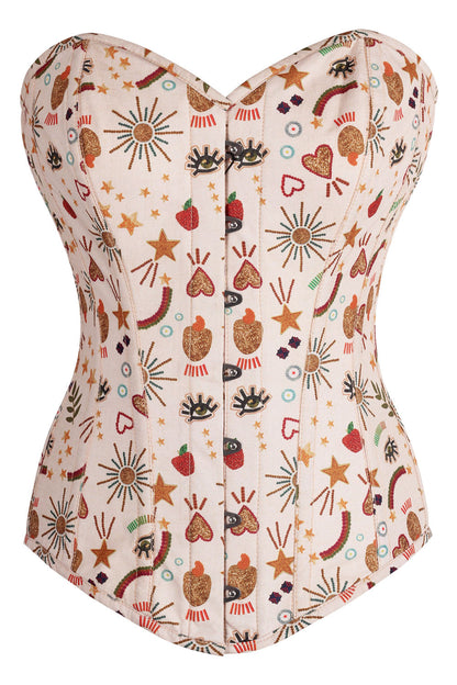 Beige Valerie Botanical Overbust Corset