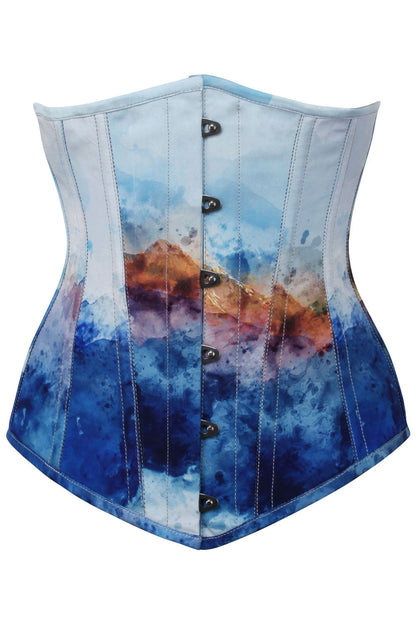 Celestial Watercolor Jolissa Underbust Digital Printed Corset