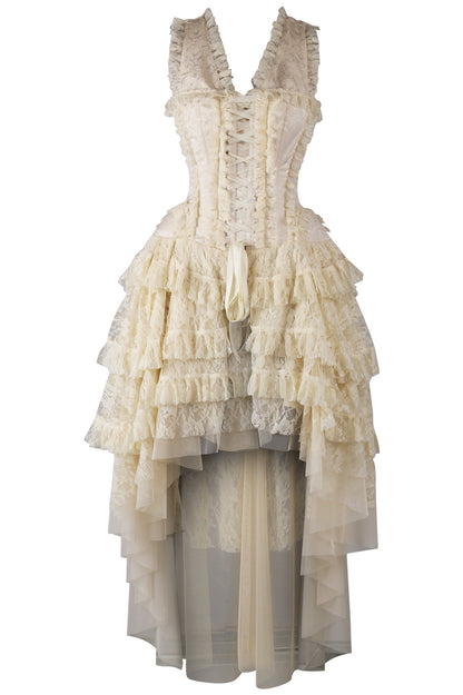Anastasia Ivory Brocade Rococo Corset Dress