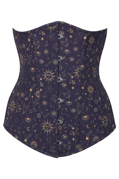 Midnight Celestial Jolissa Digital Print Underbust Corset