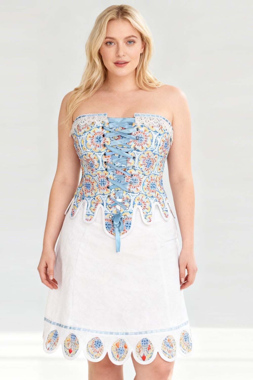 Azure Medallion Jolana Overbust Corset