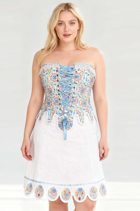 Azure Medallion Jolana Overbust Corset
