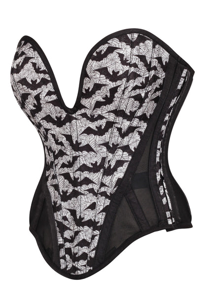 Black & White Haeley Overbust Corset