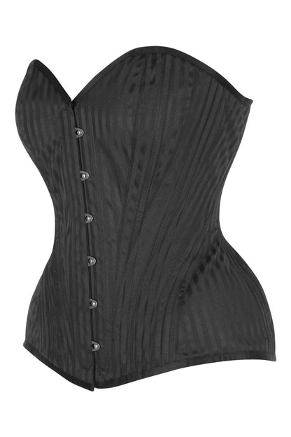Midnight Black Novalee Overbust Gothic Brocade Corset