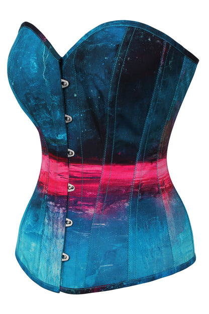 Ocean Aurora Laquita Digital Print Overbust Corset