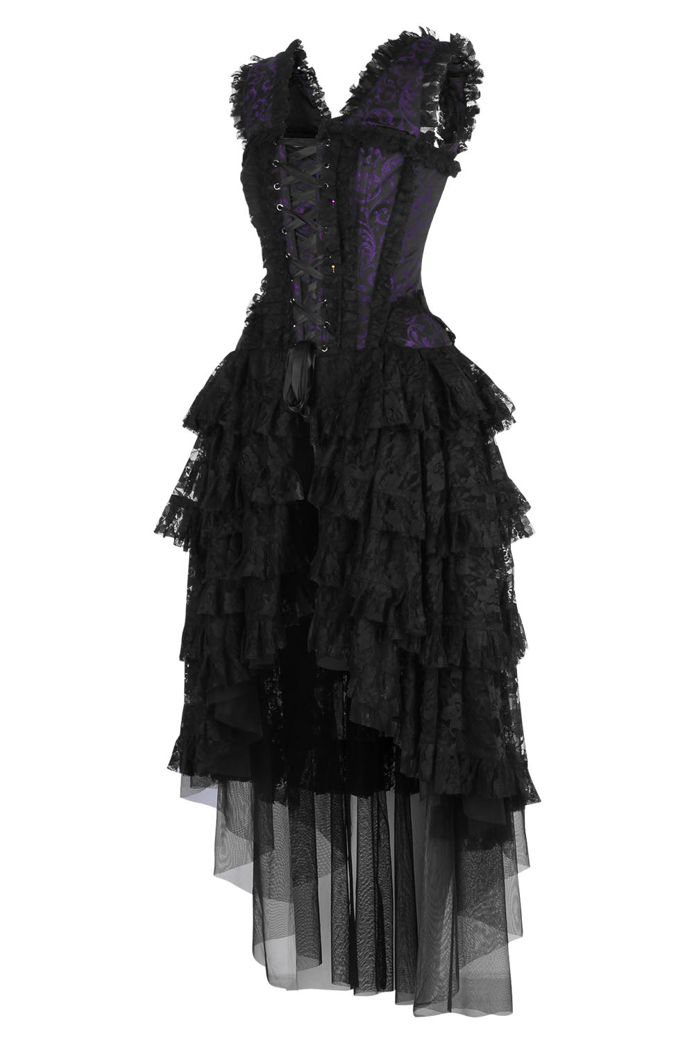 Purple Black Anastasia Rococo Corset Dress