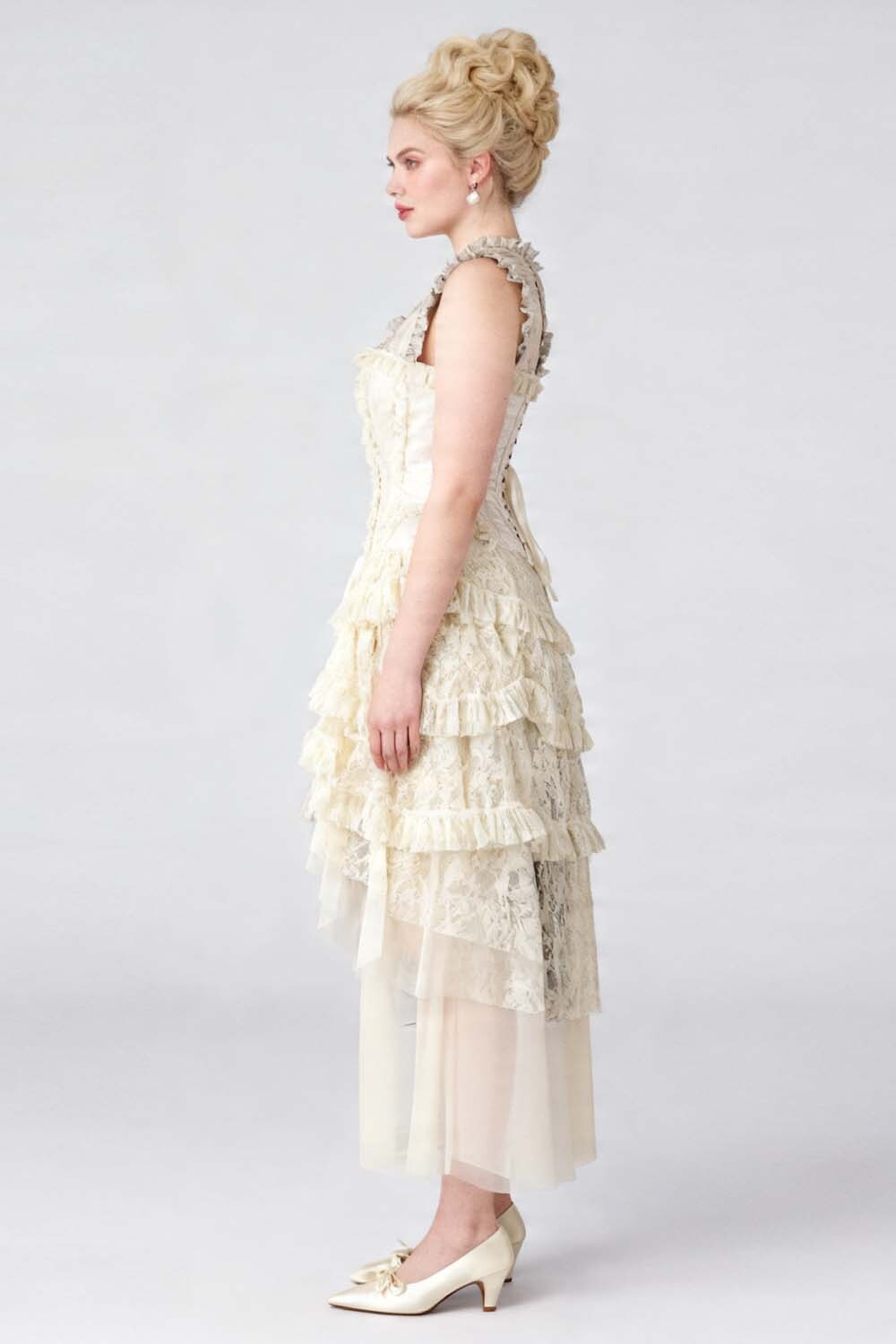 Anastasia Ivory Brocade Rococo Corset Dress