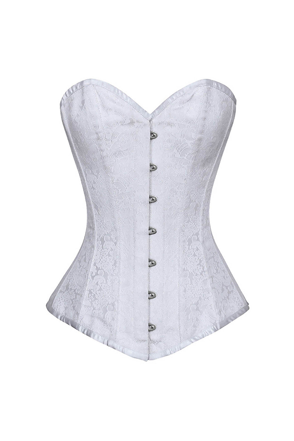 Rosemary White Brocade Gothic Corset