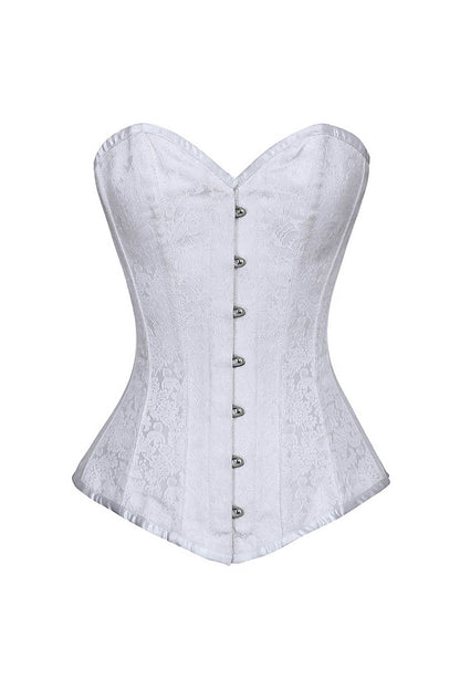 Rosemary White Brocade Gothic Corset