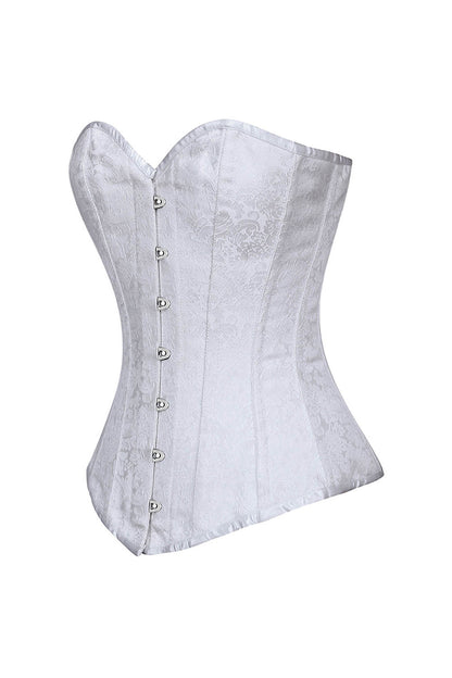 Rosemary White Brocade Gothic Corset
