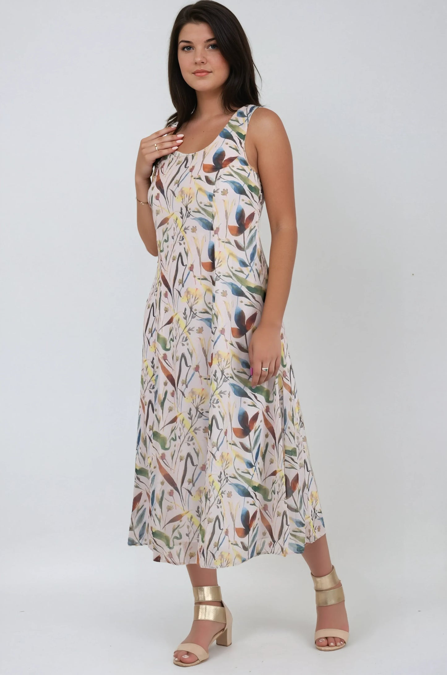 Jaden Long Dress with Smocked Back