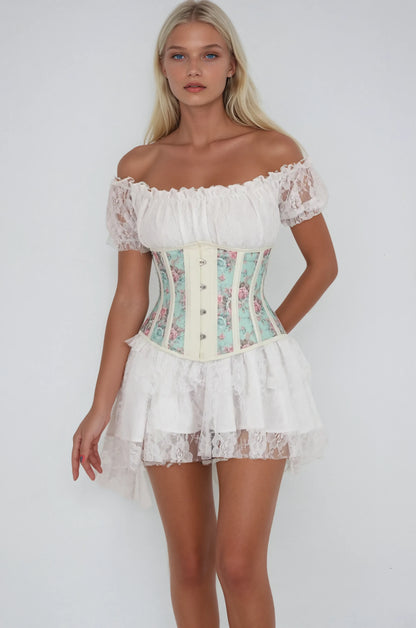 Bentlee Floral Print Mesh Corset