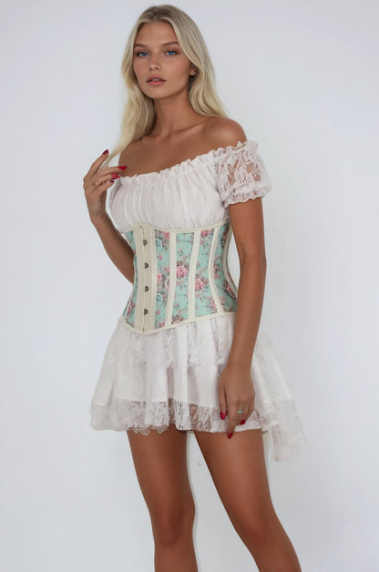 Bentlee Floral Print Mesh Corset