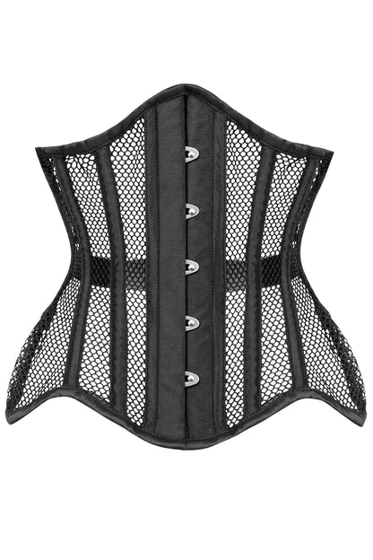 Londyn Black Underbust Mesh Curvy Corset
